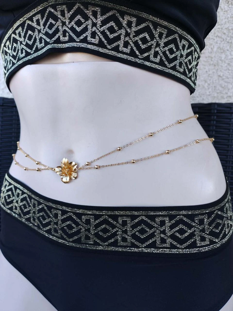 Flower and golden pearl waist chain 2844 at 9.99€ – photo 2